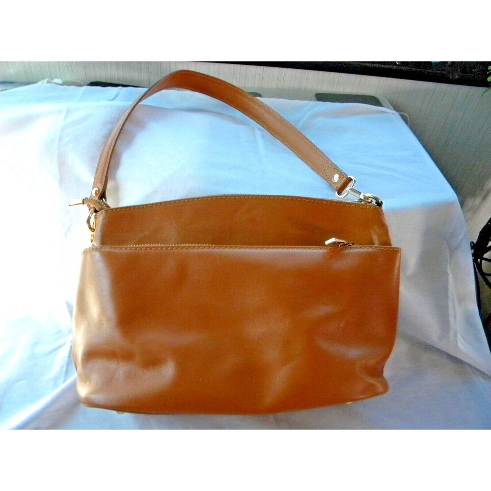 Divina Firenze Lilla Honey Amber pebbled leather convertible Shoulder bag